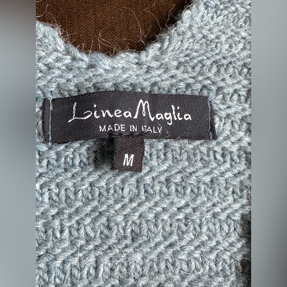 Linea Maglia Alpaca Blend Sweater in Colbalt Blue SZ M Made In Italy - Picture 6 of 9